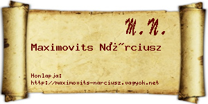 Maximovits Nárciusz névjegykártya